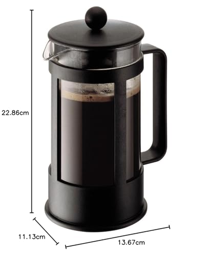 BODUM Kenya 3 Cup French Press Coffee Maker, Black, 0.35 l, 12 oz