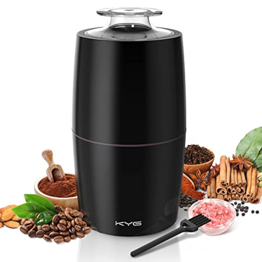 KYG Electric Coffee Grinder 300 W Motor 70 g Capacity Coffee Grinders Electric Safety Lock with 304 Stainless Steel Blades Coffee Bean Grinder Low Noise 45 dB for Coffee Beans,Spices, etc