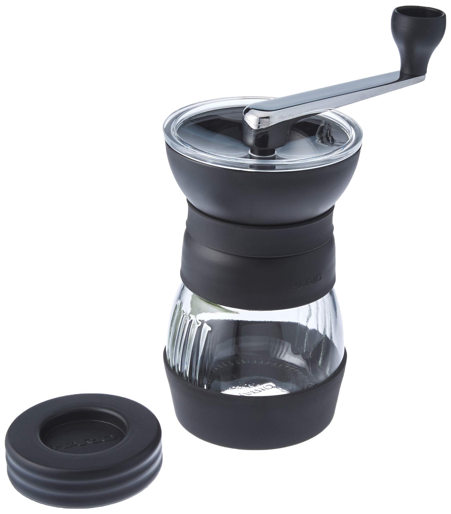 Hario, Transparent Black Mini Mill Plus | Compact & Adjustable Hand Coffee Grinder with Ceramic Burrs, Plastic,24g